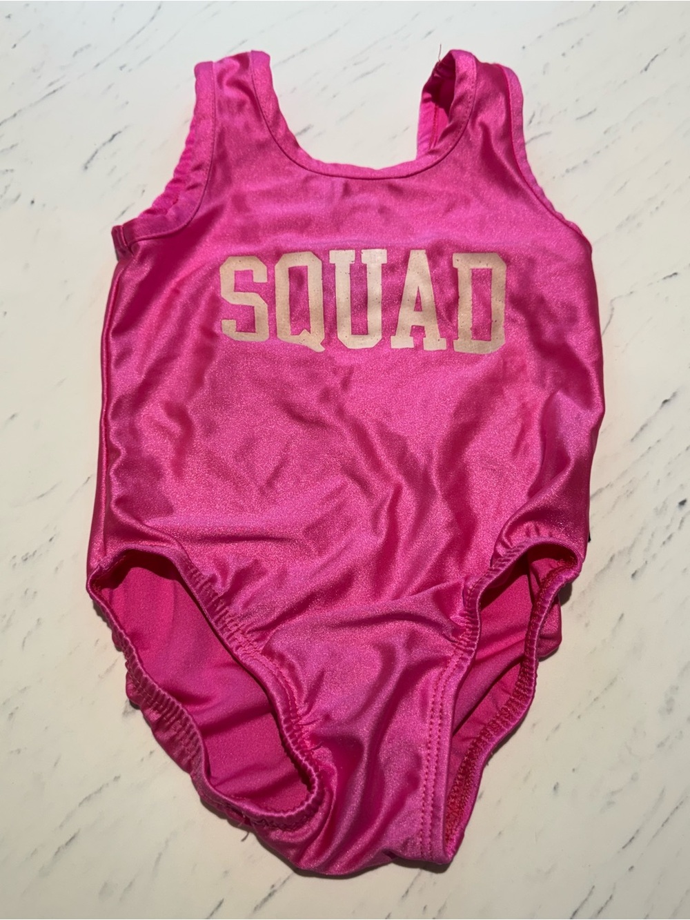 Girls' Pink 'SQUAD' One-Piece Swimsuit - Kids Swim NWOT